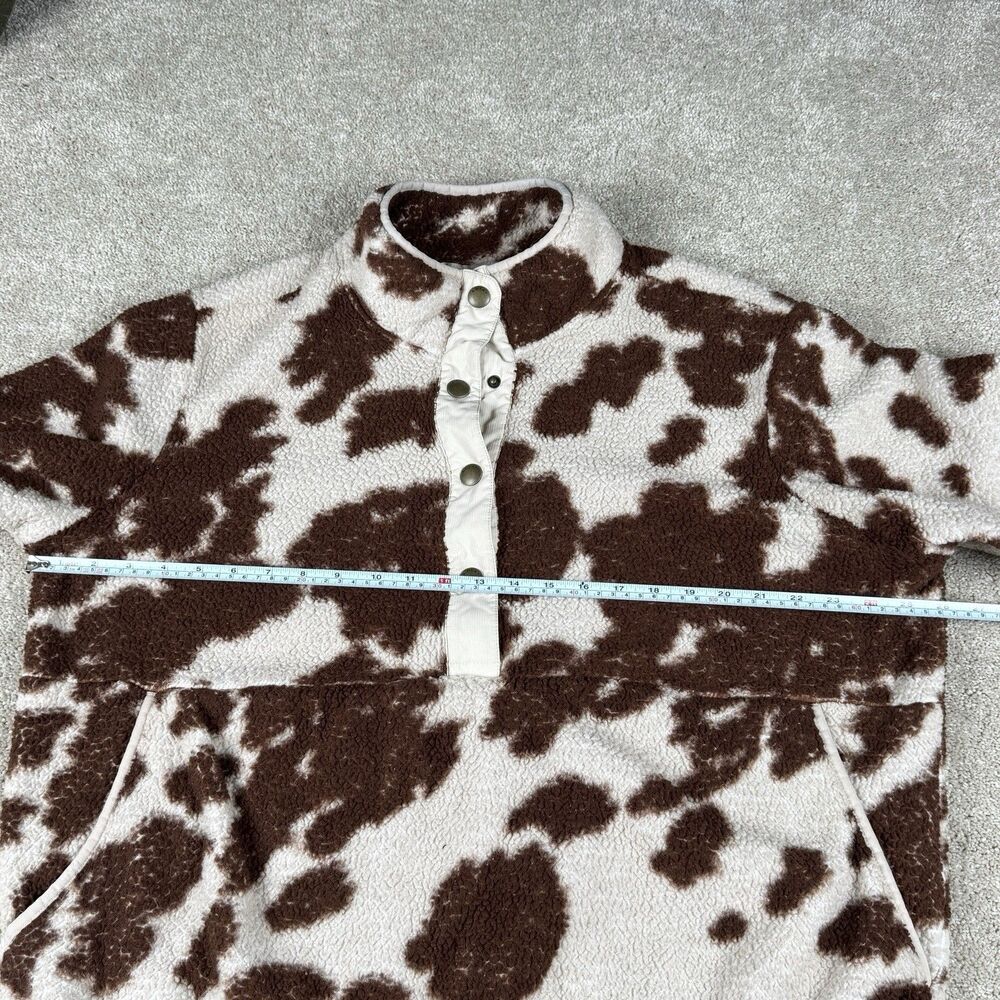 Ariat REAL Womens Cow Print Fleece XXL Berber 1/2 Snap Front Chestnut Fleece 2XL - Picture 9 of 11
